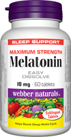 Melatonin, Maximum Strength, Easy Dissolve, 10 mg, 60 sublingual tablets