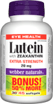 Lutein with Zeaxanthin, Extra Strength, 20 mg, BONUS! 50% MORE, 30+15 softgels
