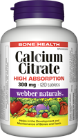 WEBBER Calcium Citrate, High Absorption, 300 mg, 120 tablets