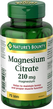 Nature's Bounty Magnesium Citrate 210mg, 75 Tablets