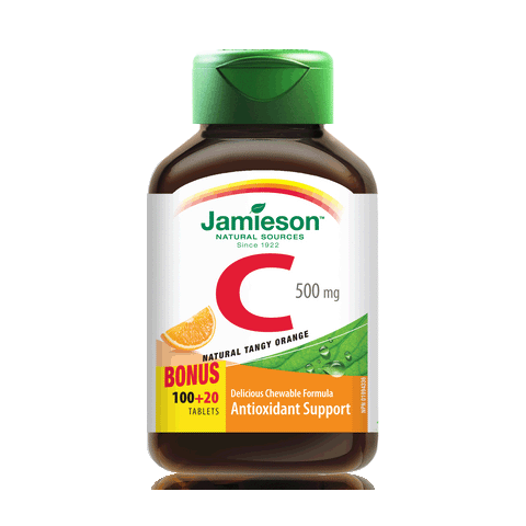 Chewable Vitamin C 500 mg —  Orange, BONUS PACK! 100 + 20 tabs