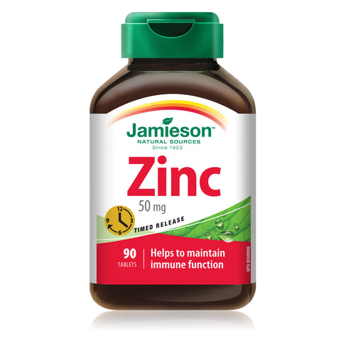 Jamieson Zinc 50 mg — Timed Release, 90 tabs
