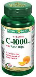 NATURE'S BOUNTY C 1000MG WITH ROSE HIPS CAPLETS 100'S