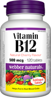 Vitamin B12, Natural Cherry Flavour, 500 mcg, 120 sublingual tablets