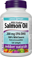 Wild Alaskan Salmon Oil, 100% Pure, 1000 mg, 120 softgels