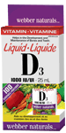 Vitamin D3 Liquid, 1000 IU, 25 ml liquid