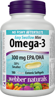 Omega-3 Mini, Full Potency, 500 mg (EPA 180/DHA 120), 180 enteric softgels