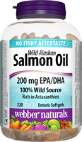 Wild Alaskan Salmon Oil, 200 mg, 220 clear enteric softgels
