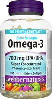Extra Strength Omega-3, 700 EPA/DHA, 100 clear enteric softgels