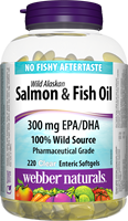 Wild Alaskan Salmon & Fish Oil, 300 EPA/DHA, 300 mg, 220 clear enteric softgels