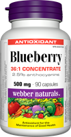 Blueberry 36:1 Concentrate, 500 mg, 90+30 Capsules