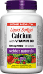 Calcium with Vitamin D, Liquid Softgel, 600 mg/400 IU, 90 softgels