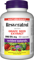 Resveratrol with Grape Seed Extract,  200/25 mg, 90 capsules
