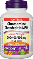 Glucosamine Chondroitin MSM, 500/400/400mg, BONUS! 33% MORE, 120 tablets