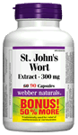 St. John's Wort Extract, 300 mg, BONUS! 50% MORE, 60+30 capsules