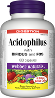 Acidophilus with Bifidus & FOS, 6 billion active cells, 180 capsules