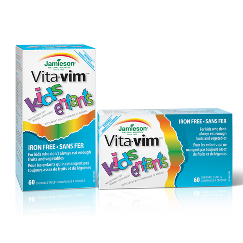 Vita-Vim™ for Kids with Extra Calcium & Vitamin C — Cherry, Orange, Lemon and Raspberry , 60 tabs