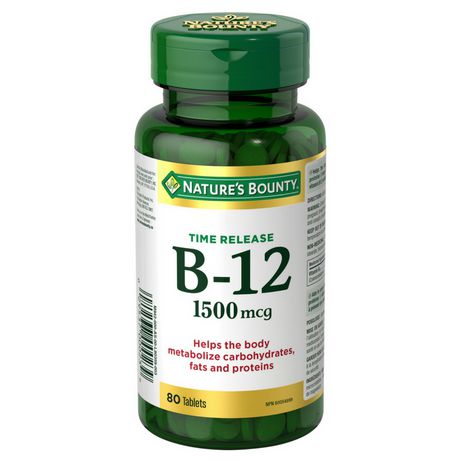 NATURE'S BOUNTY B-12 1500MCG TIME RELEASE 80'S