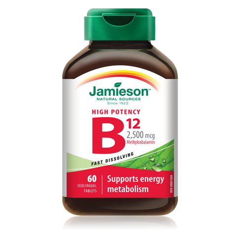 Jamieson Vitamin B12 2,500 mcg Sublingual Tablets, 60 sublingual tabs
