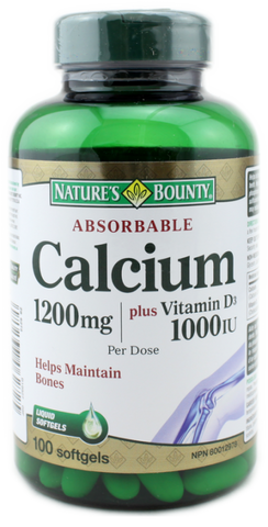 NATURE'S BOUNTY ABSORBABLE CALCIUM SOFTGELS 100'S