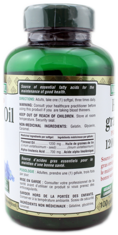 NATURE'S BOUNTY FLAXSEED OIL 100'S